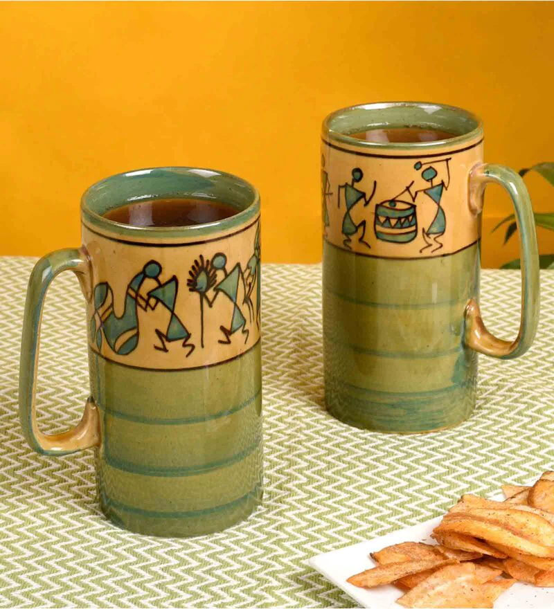 Warli 150ml (Set of 2) Ceramic Coffee Mug