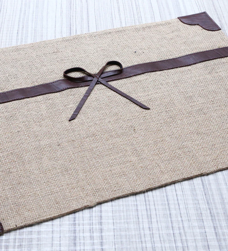 Solid Beige Jute 19 X 19 Inches Placemats (Set of 6)