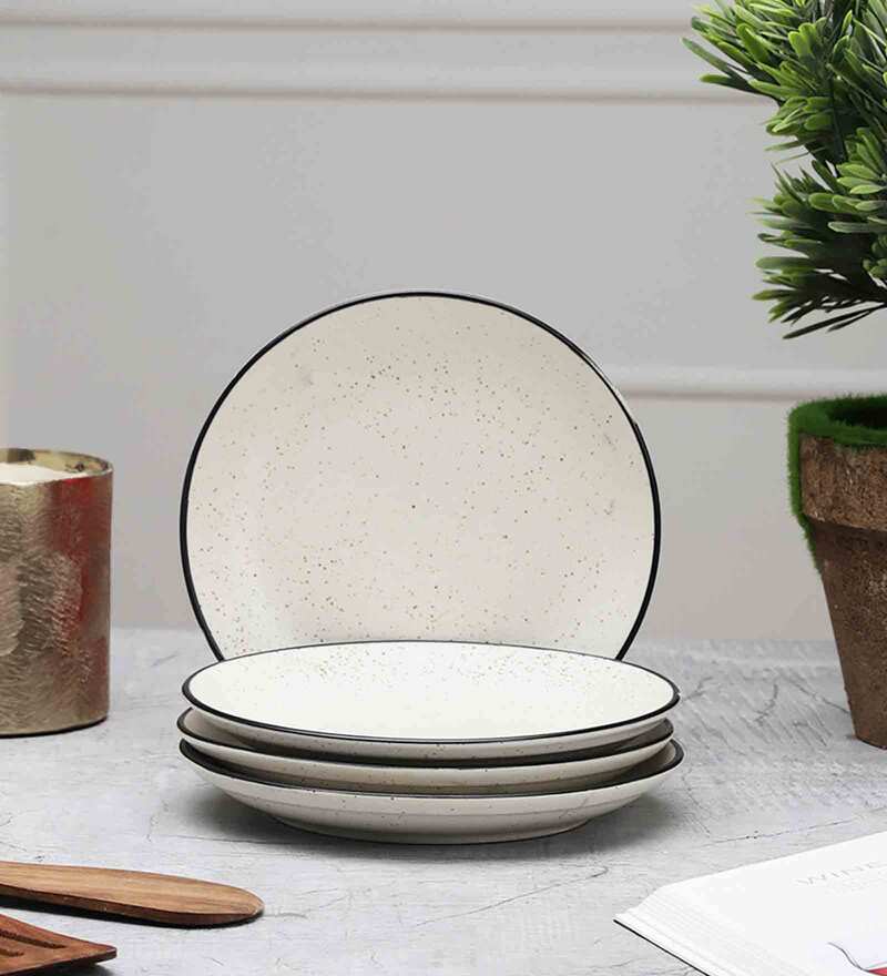 Handcrafted Gaura 7 Inch (Set of 4) Ceramic Quarter Plate