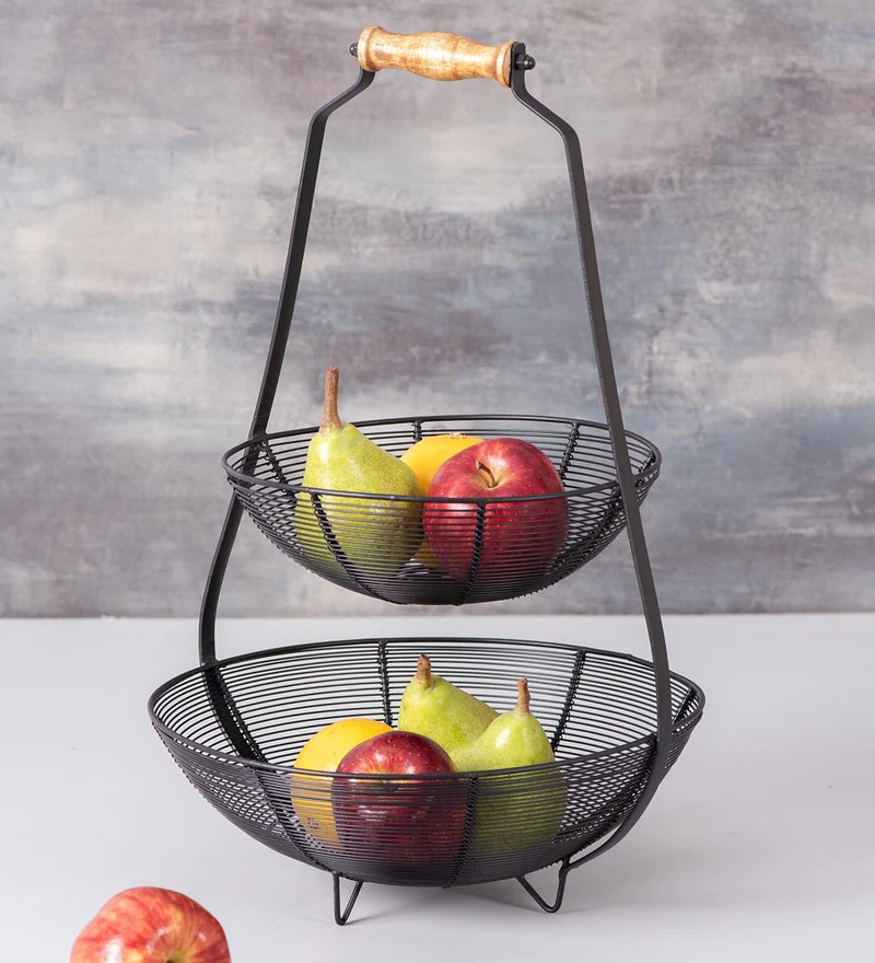 Vanda 2 Tier Iron Serving Fruit Basket