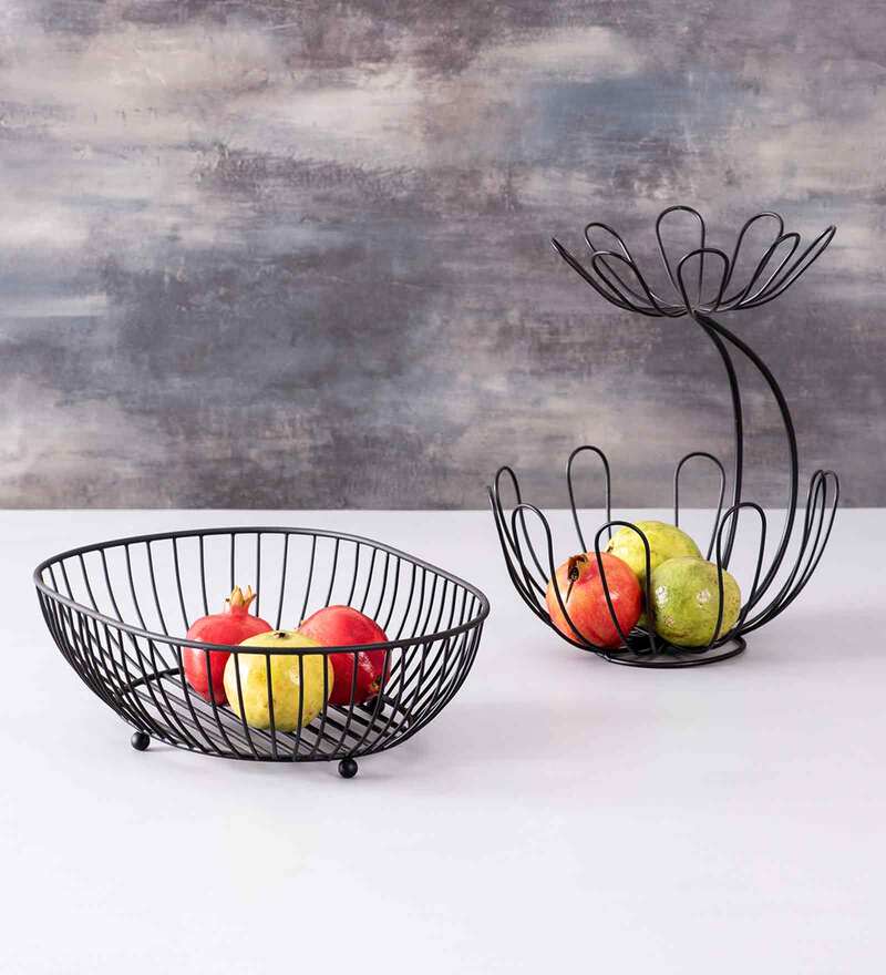 Blair HandCrafted (Set of 2) Iron Serving Fruit Basket