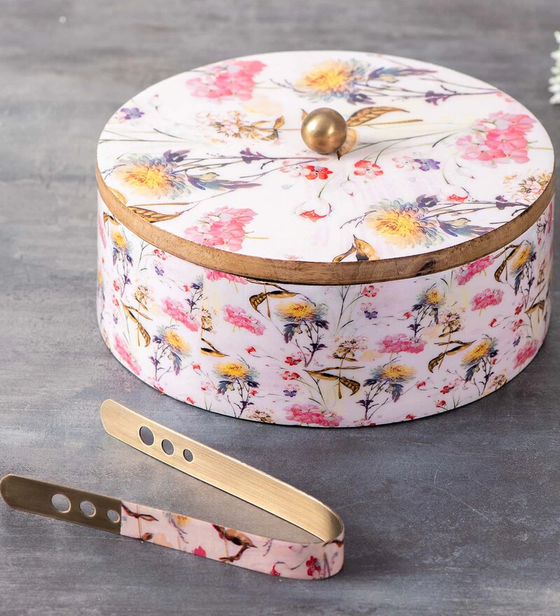 Enamel Mango Wood Cassrole with Tong