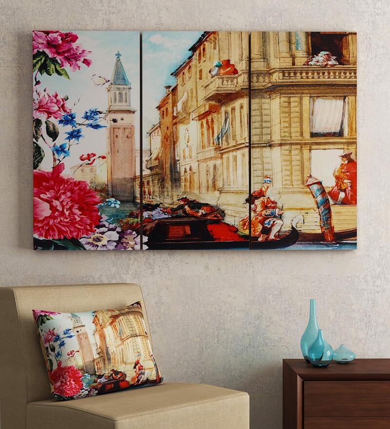 Abstract Brown MDF Wood Framed Wall Art