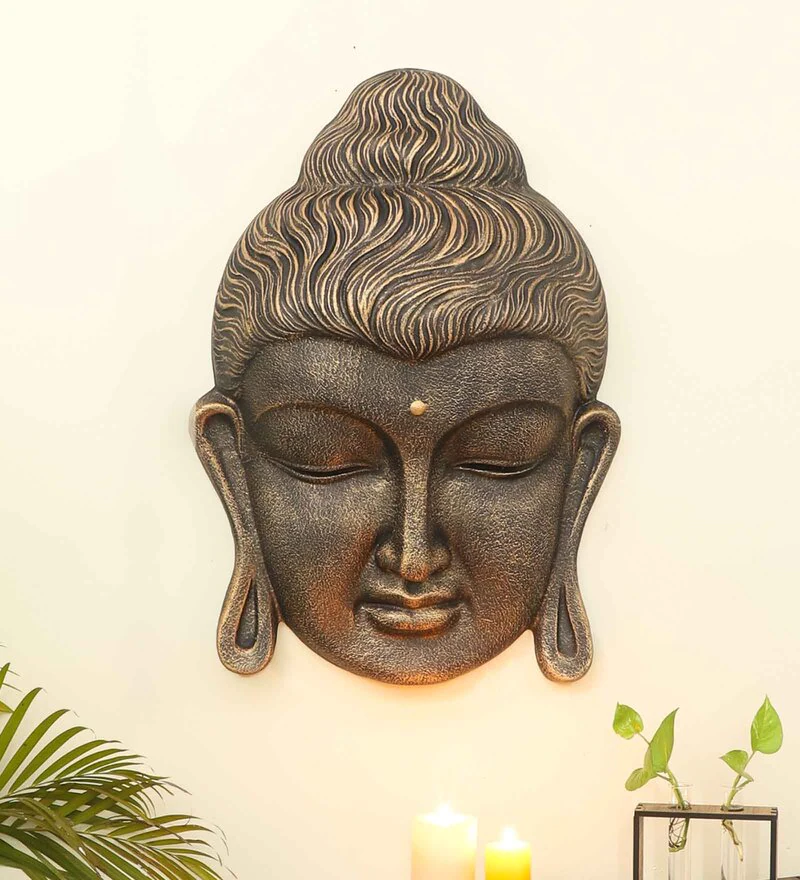 Fiber & Resin Buddha In Copper