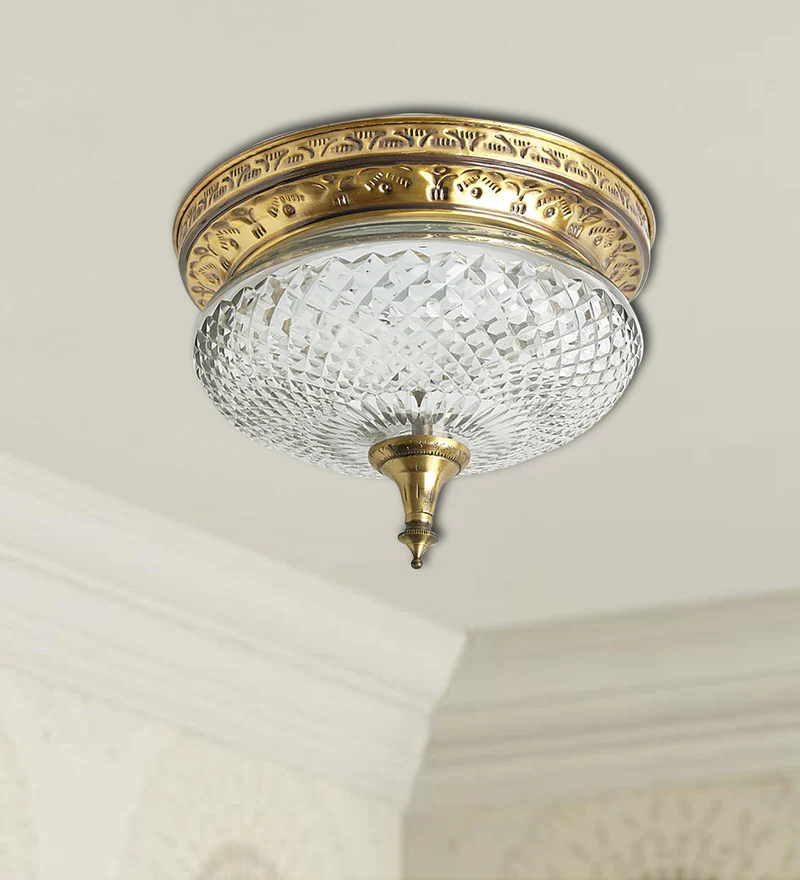 White Glass Flush Mounts