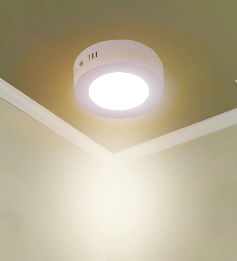 White Iron 6W Round Surface Light