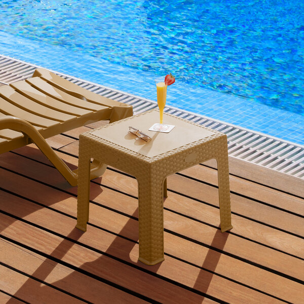 Lancaster Table & Seating 19 5/16" Square Sand Side Table