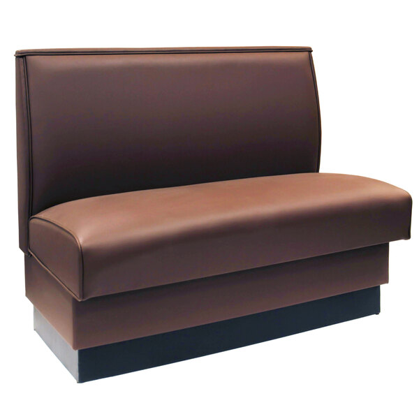 American Tables & Seating QAS-36-MOCHA 46" Mocha Plain Single Back Fully Upholstered Booth