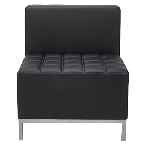 Alera ALEQB8116 QUB Series Black Armless L Sectional - 26 3/8" x 26 3/8" x 30 1/2"